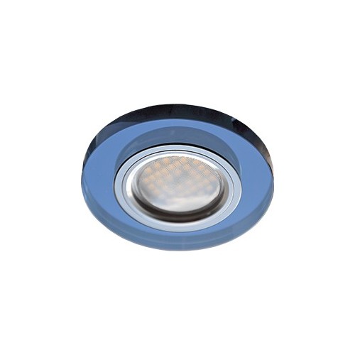 Светильник встраиваемый Ecola MR16 DL1650 GU5.3 Glass Стекло Круг голубой/хром 25x95 /FL1650EFF/