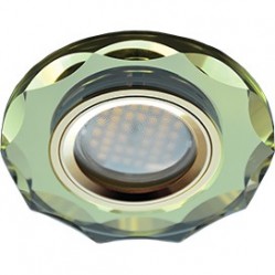 Светильник встраиваемый Ecola MR16 DL1653 GU5.3 Glass Стекло Круг с вогнутыми гранями золото/золото 25x90 (кd74) /FG1653EFF/