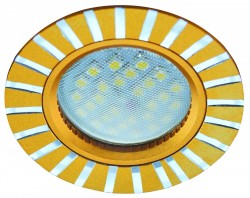 Светильник встраваемый Ecola MR16 DL3183 GU5.3 литой полоски по кругу (скрытый крепеж лампы) матовое золото/алюм 23x78 /FG1609EFF/
