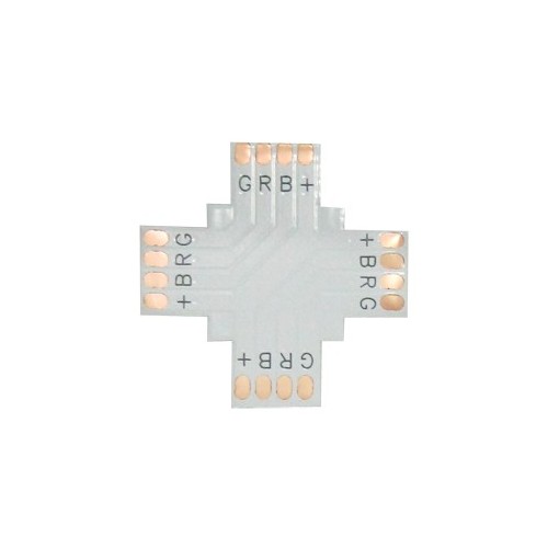 Коннектор Ecola LED strip connector гибкая соед плата X для зажимного разъема 4-х конт 10 mm уп 5 шт /SC41FXESB/ фото 1