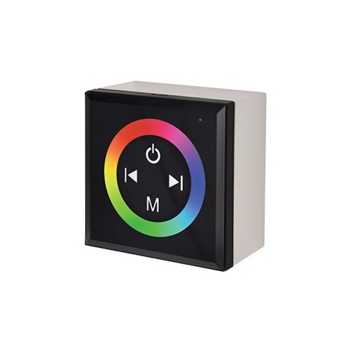 Контроллер Ecola LED Strip RGB Controller 12A 144W 12V (288W 24V) настенный черный с кольцевым сенсором с установ. коробкой /CPB12AESB/ фото 1