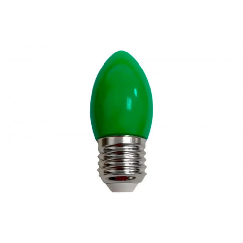 Лампа светодиодная Ecola candle LED color 2,0W 220V E27 свеча Green Зеленая 82х37 /C7TG20ELY/ фото 1