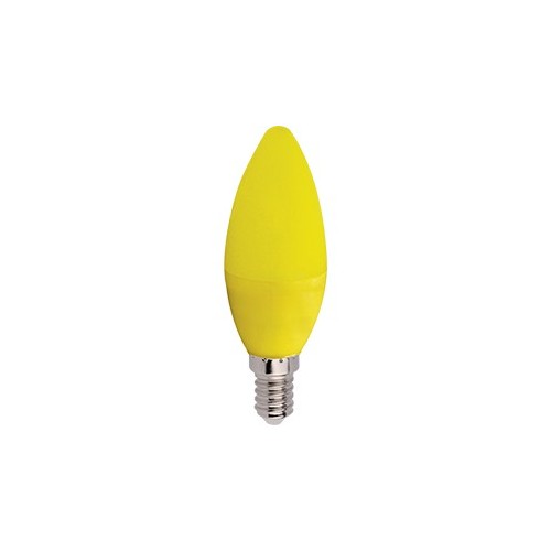 Лампа светодиодная Ecola candle LED color 6,0W 220V E14 Yellow свеча Желтая матовая колба 103x37  [C4TY60ELY]