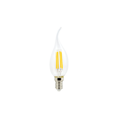 Лампа светодиодная Ecola candle LED Premium 6,0W 220V E14 2700K 360° filament прозр. нитевидная свеча на ветру (Ra 80, 100 Lm/W, КП=0) 125х37  [N4UW60ELC.] фото 1