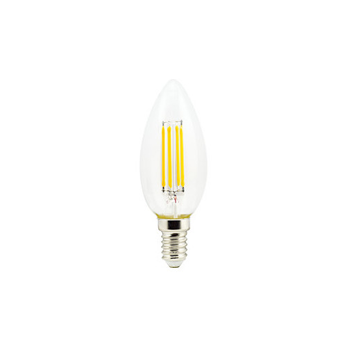 Лампа светодиодная Ecola candle LED Premium 6,0W 220V E14 2700K 360° filament прозр. нитевидная свеча (Ra 80, 100Lm/W,КП=0) 96х37 /N4QW60ELC/   фото 1