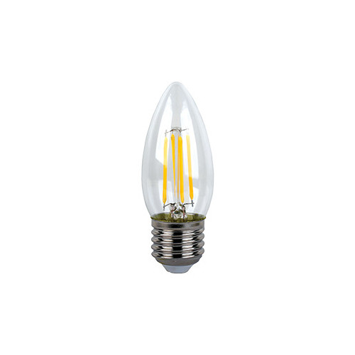 Лампа светодиодная Ecola candle LED Premium 6,0W 220V E27 2700K 360° filament прозр. нитевидная свеча (Ra 80, 100 Lm/W, КП=0) 96х37  [N7QW60ELC]