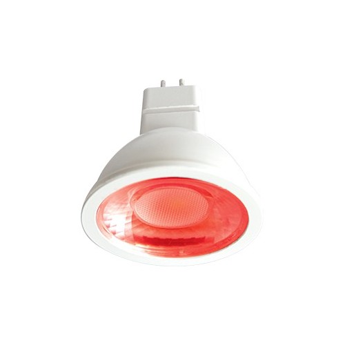Лампа светодиодная Ecola MR16 LED color 4,2W 220V GU5.3  прозрачное стекло (композит) red красный (насыщенный цвет) 47x50 /M2CR42ELT/