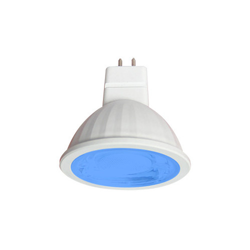 Лампа светодиодная Ecola MR16 LED color  9,0W 220V GU5.3 Blue Синий (насыщенный цвет) прозрачная 47х50 /M2CB90ELY/ фото 1