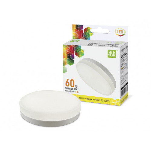 Лампа светодиодная LED-GX53-standard 6Вт 230В 3000К 540Лм ASD фото 1