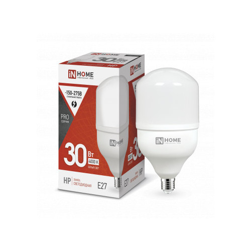 Лампа светодиодная LED-HP-PRO 30Вт 230В Е27 4000К 2850Лм IN HOME фото 1
