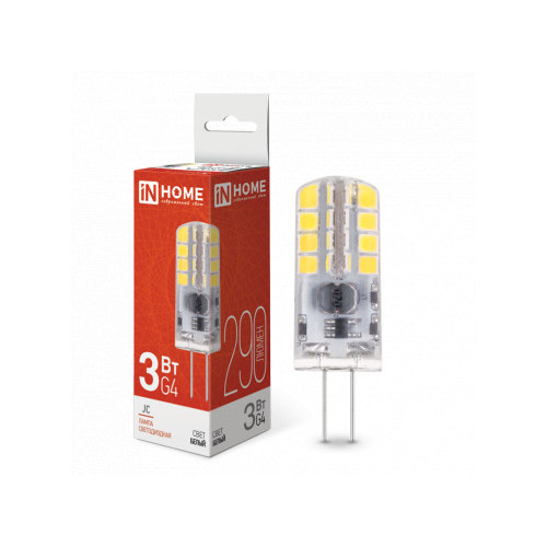 Лампа светодиодная LED-JC 3Вт 12В G4 4000К 290Лм IN HOME фото 1