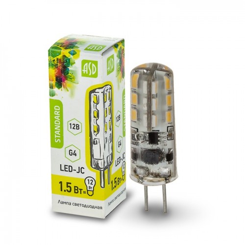 Лампа светодиодная LED-JC-standard 1.5Вт 12В G4 3000К фото 1