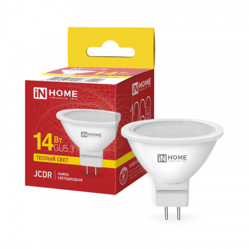 Лампа светодиодная LED-JCDR-VC 14Вт 230В GU5.3 3000K 1260Лм IN HOME фото 1