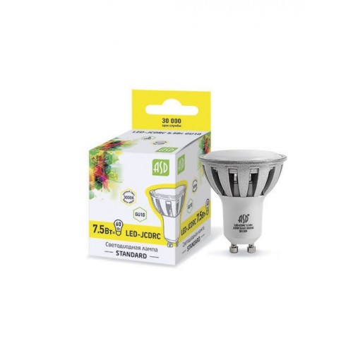 Лампа светодиодная LED-JCDRC-standard 10Вт 230В GU10 6500К 900Лм ASD фото 1