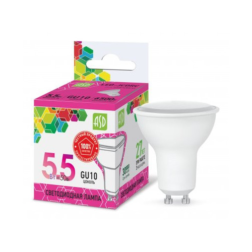 Лампа светодиодная LED-JCDRC-standard 5.5Вт 230В GU10 6500К 495Лм ASD фото 1