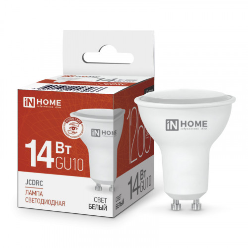 Лампа светодиодная LED-JCDRC-VC 14Вт 230В GU10 4000K 1260Лм IN HOME фото 1