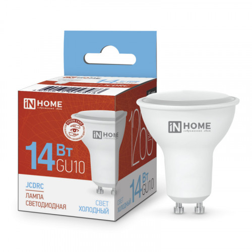 Лампа светодиодная LED-JCDRC-VC 14Вт 230В GU10 6500K 1260Лм IN HOME фото 1