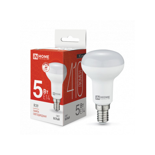 Лампа светодиодная LED-R39-VC 5Вт 230В Е14 4000К 410Лм IN HOME фото 1