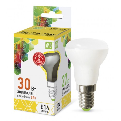 Лампа светодиодная LED-R50-standard 3.0Вт 160-260В Е14 4000К фото 1