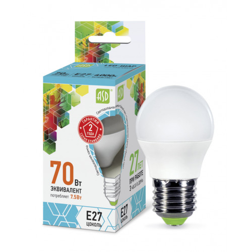 Лампа светодиодная LED-ШАР-standard 7.5Вт 230В Е27 6500К 675Лм ASD фото 2