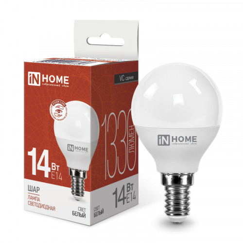 Лампа светодиодная LED-ШАР-VC 14Вт E14 4000K 1330Лм IN HOME фото 1