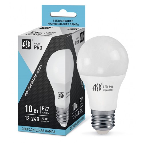 Лампа светодиодная низковольтная LED-MO-12/24V-PRO 7,5Вт 12-24В Е27 4000К 600Лм ASD фото 1
