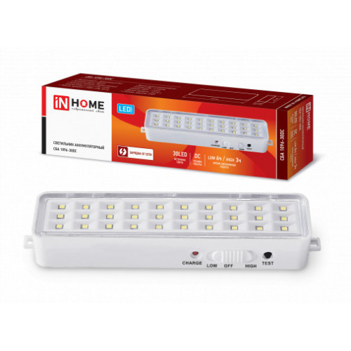 Светильник светодиодный аварийный СБА 1096-30DC 30LED 600mAh lithium battery DC IN HOME фото 1