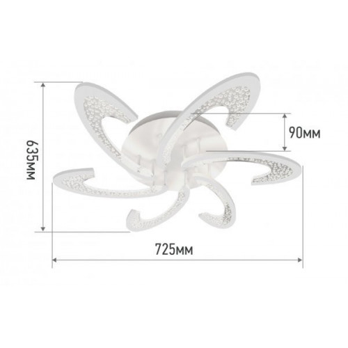 Светильник светодиодный ELEGANT ORBIT 90Вт 230В 3000-6500K 7000Лм 725х635х90мм c пультом ДУ белый IN HOME фото 1