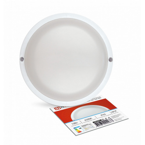 Светильник светодиодный герметичный СПП 1065-КРУГ 10Вт 6500К 900Лм IP65 140мм IN HOME фото 1