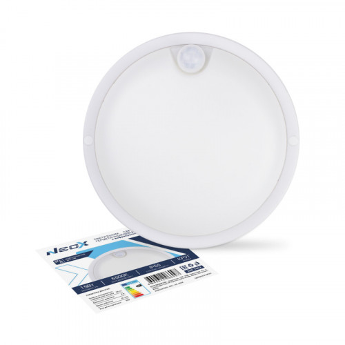 Светильник светодиодный герметичный СПП ИД-1565-КРУГ 15Вт 6500К 1350Лм с инфракрасн датчиком IP65 140мм NEOX