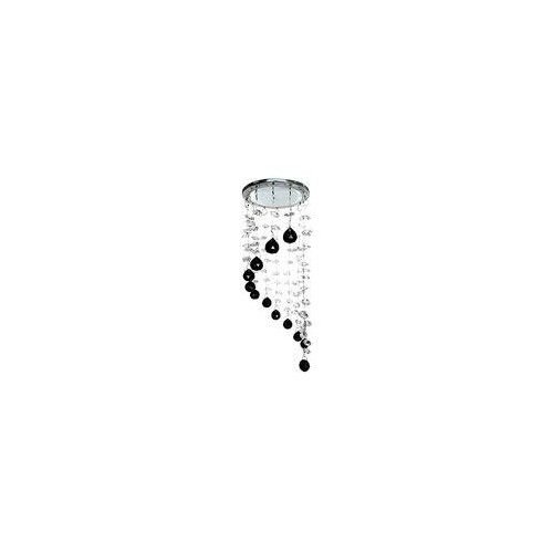 Светильник встраиваемый Ecola GX53 H4 5354 Glass Круг "Хрустальная нить" прозрачный и черный/хром 330x105 (к+) /FX53RVECB/