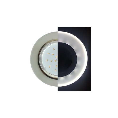 Светильник встраиваемый Ecola GX53 H4 LD5310 Glass Стекло Круг с подсветкой хром-матовый 38x126 (к+) /SL53RNECH/ фото 2