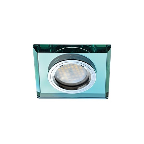 Светильник встраиваемый Ecola MR16 DL1651 GU5.3 Glass Стекло Квадрат скошенный край изумруд/хром 25x90x90 (кd74) /FR1651EFF/ фото 2