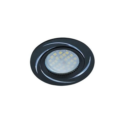 Светильник встраиваемый Ecola MR16 DL3181 GU5.3 литой (скрытый крепеж лампы) черный/алюм вихрь 23x78 /FB1607EFF/
