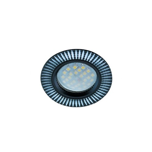 Светильник встраиваемый Ecola MR16 DL3182 GU5.3 литой рифленые реснички по кругу (скрытый крепеж лампы) черный/алюм 23x78 /FB1608EFF/