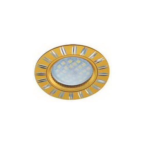 Светильник встраиваемый Ecola MR16 DL3184 GU5.3 литой двойные реснички по кругу (скрытый крепеж лампы) матовое золото/алюм 23x78 (кd74) /FG1610EFF/ фото 1