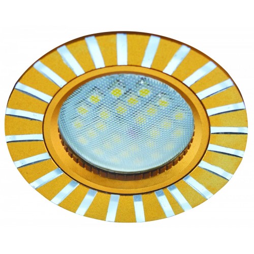 Светильник встраиваемый Ecola MR16 DL3184 GU5.3 литой двойные реснички по кругу (скрытый крепеж лампы) матовое золото/алюм 23x78 (кd74) /FG1610EFF/ фото 2