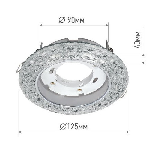 Светильник встраиваемый GX53R-crystal БАБОЧКИ-R15L с подсветкой 4К под GX53 Прозрачный/Хром IN HOME фото 2