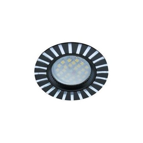 Светильник встраваемый Ecola MR16 DL3183 GU5.3 полоски по кругу литой (скрытый крепеж лампы) черный/алюм 23x78 /FB1609EFF/ фото 1