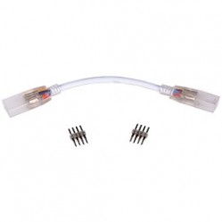 Коннектор Ecola LED strip 220V connector гибкий соединитель лента-лента 4-х конт с разъемами для ленты IP68 RGB 14x7 /SCVM14ESB/