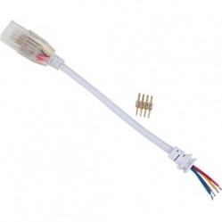 Коннектор Ecola LED strip 220V connector кабель RGB 150мм с муфтой и разъемом IP68 для ленты RGB 14x7 /SCJM14ESB/