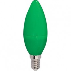 Лампа светодиодная Ecola candle LED color  6,0W 220V E14 Green свеча Зеленая матовая колба 103x37  [C4TG60ELY]