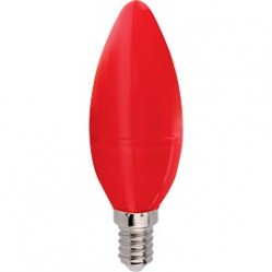 Лампа светодиодная Ecola candle LED color 6,0W 220V E14 Red свеча Красная матовая колба 103x37 /C4TR60ELY/  