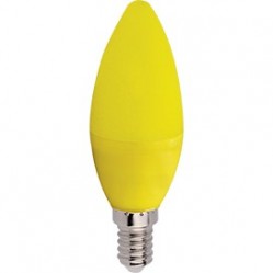 Лампа светодиодная Ecola candle LED color 6,0W 220V E14 Yellow свеча Желтая матовая колба 103x37  [C4TY60ELY]