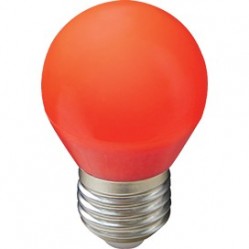 Лампа светодиодная Ecola globe LED color 5,0W G45 220V E27 Red шар Красный матовая колба 77x45  [K7CR50ELB]