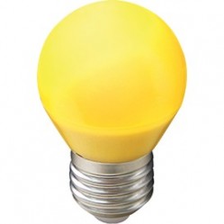 Лампа светодиодная Ecola globe   LED color  5,0W G45 220V E27 Yellow шар Желтый матовая колба 77x45 /K7CY50ELB/
