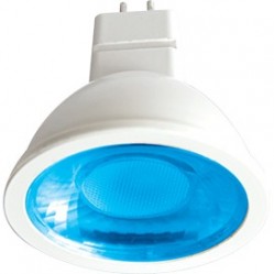 Лампа светодиодная Ecola MR16 LED color 4,2W 220V GU5.3 прозрачное стекло (композит) blue синий (насыщенный цвет) 47х50 /M2CB42ELY/