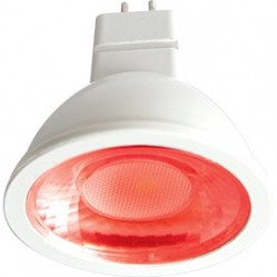 Лампа светодиодная Ecola MR16 LED color 4,2W 220V GU5.3  прозрачное стекло (композит) red красный (насыщенный цвет) 47x50 /M2CR42ELT/