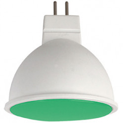 Лампа светодиодная Ecola MR16 LED color 7,0W 220V GU5.3 матовое стекло (композит) green зеленый 47х50 /M2TG70ELC/