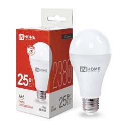 Лампа светодиодная LED-A65-VC 25Вт 230В Е27 6500К 2380Лм IN HOME